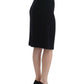 Elegant Black Wool Pencil Skirt