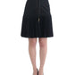 Elegant Black Pleated Lace A-Line Skirt