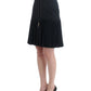 Elegant Black Pleated Lace A-Line Skirt