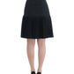 Elegant Black Pleated Lace A-Line Skirt