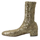 Elegant Mid Calf Gold Boots Exclusive Design