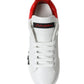 Elegant White Leather Portofino Sneakers