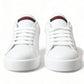 Elegant White Leather Portofino Sneakers