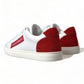 Chic White Leather Sneakers with Red Accents