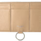 Elegant Beige Leather Wallet with Detachable Strap