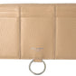 Beige Leather Shoulder Cardholder Shoulder Strap Wallet