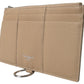 Beige Leather Shoulder Cardholder Shoulder Strap Wallet