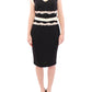 Elegant Sheath Lace Dress in Black and Beige