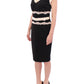 Elegant Sheath Lace Dress in Black and Beige