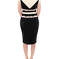 Elegant Sheath Lace Dress in Black and Beige