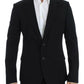 Elegant Slim Fit Black Wool Blazer