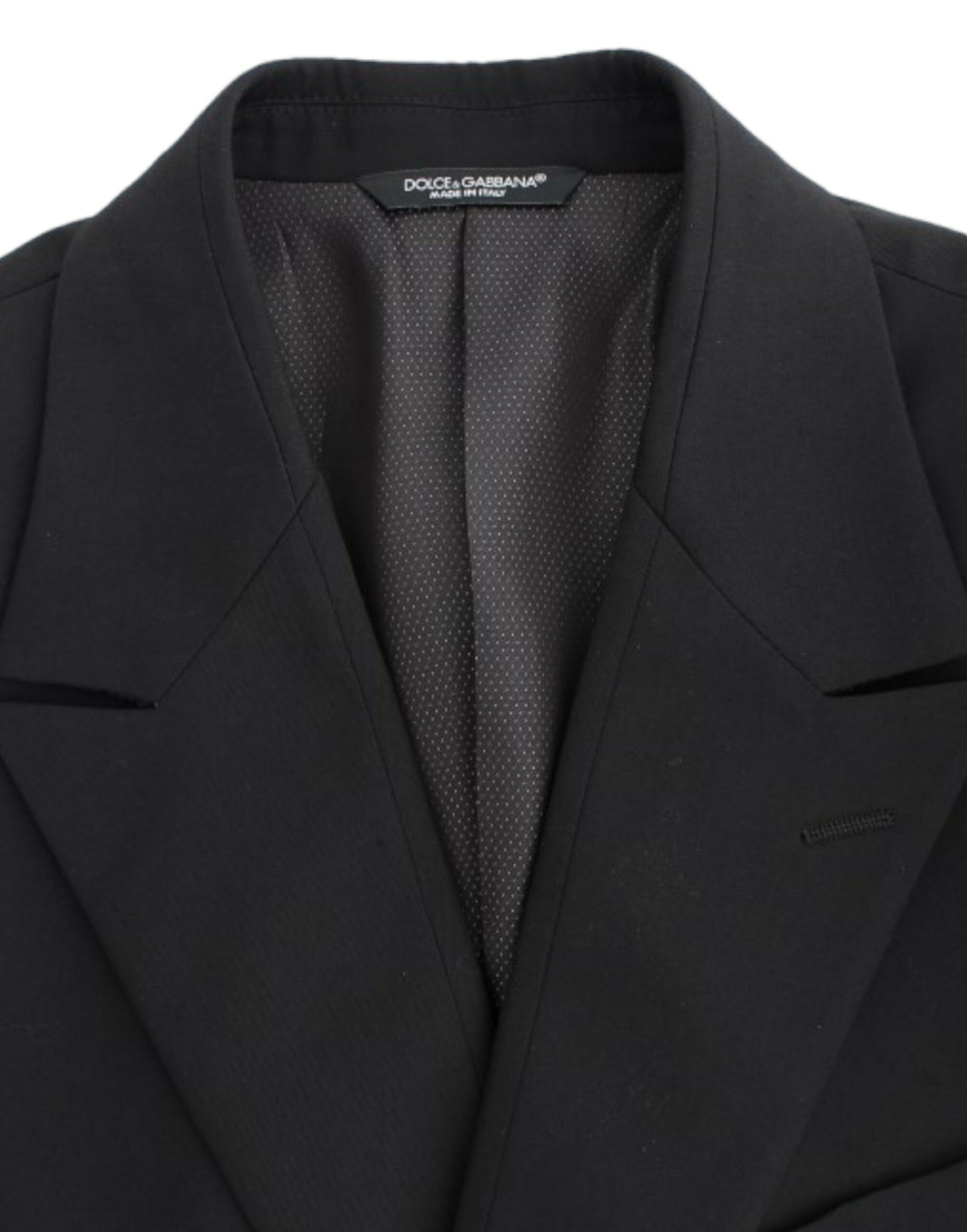 Elegant Slim Fit Black Wool Blazer