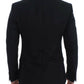 Elegant Black Silk Blend Sicilia Blazer