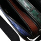 Black Exotic Leather Logo Belt Waist Fanny Pack Bag