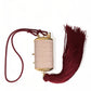 Exotic Pink Leather Mini Mirror Bag with Tassel