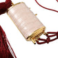 Exotic Pink Leather Mini Mirror Bag with Tassel