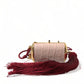 Exotic Pink Leather Mini Mirror Bag with Tassel