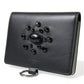 Elegant Black Leather Crystal Card Holder Wallet