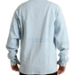 Elegant Light Blue Cotton Blend Crew Neck Sweater