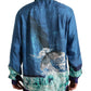 Elegant Ocean Print Silk Shirt