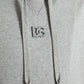 Chic Gray Logo Hooded Cotton Sweater