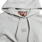 Chic Gray Logo Hooded Cotton Sweater