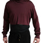 Maroon Turtleneck Viscose Sweater