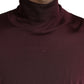 Maroon Turtleneck Viscose Sweater