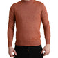 Silk-Cashmere Orange Crew Neck Sweater