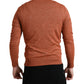 Silk-Cashmere Orange Crew Neck Sweater