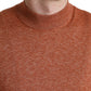 Silk-Cashmere Orange Crew Neck Sweater