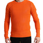 Sleek Sunset Orange Knitted Pullover Sweater