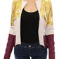 Elegant Metallic Croc Print Leather Jacket