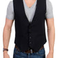 Elegant Striped Casual Vest - Cotton Blend