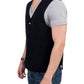 Elegant Black Wool Blend Casual Vest