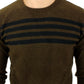 Elegant Crewneck Striped Sweater Pullover