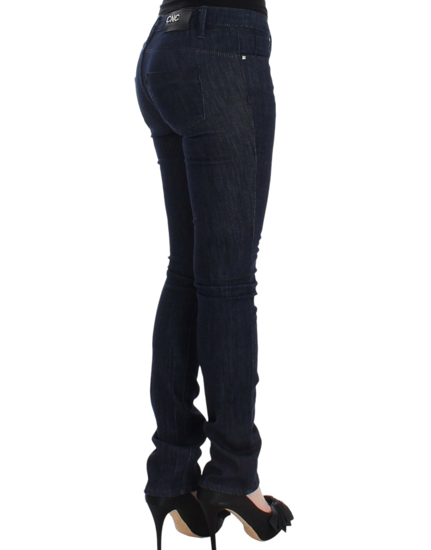 Chic Dark Blue Skinny Leg Jeans