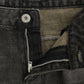 Sleek Gray Straight Leg Distressed Jeans