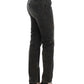 Sleek Gray Straight Leg Distressed Jeans