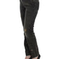 Sleek Gray Straight Leg Distressed Jeans