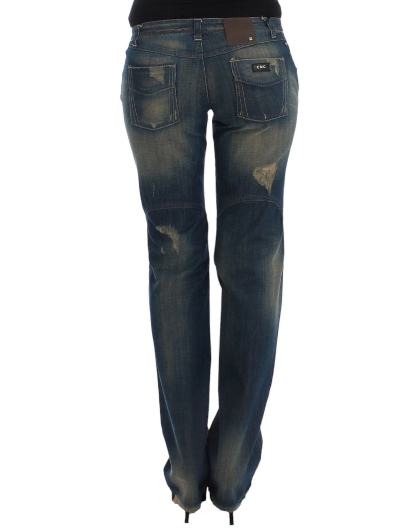 Chic Straight Leg Blue Denim Jeans