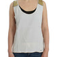 Elegant Monochrome Sleeveless Top with Gold Accents