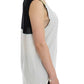 Elegant Monochrome Sleeveless Top with Gold Accents