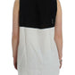 Elegant Monochrome Sleeveless Top with Gold Accents