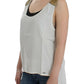 Elegant Monochrome Sleeveless Top with Gold Accents