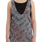 Elegant Sleeveless Black & Red Top