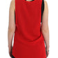 Elegant Sleeveless Black & Red Top