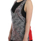 Elegant Sleeveless Black & Red Top