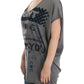 Elegant V-Neck Tunic with Motive Print