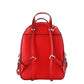 Jaycee Mini XS Bright Red Pebbled Leather Zip Pocket Backpack Bag